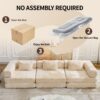 Convertible Floor Sofa Bed With Fixed Shape Frame, Boneless Modular Sectional Sofa, For Living Room - Beige - Image 10