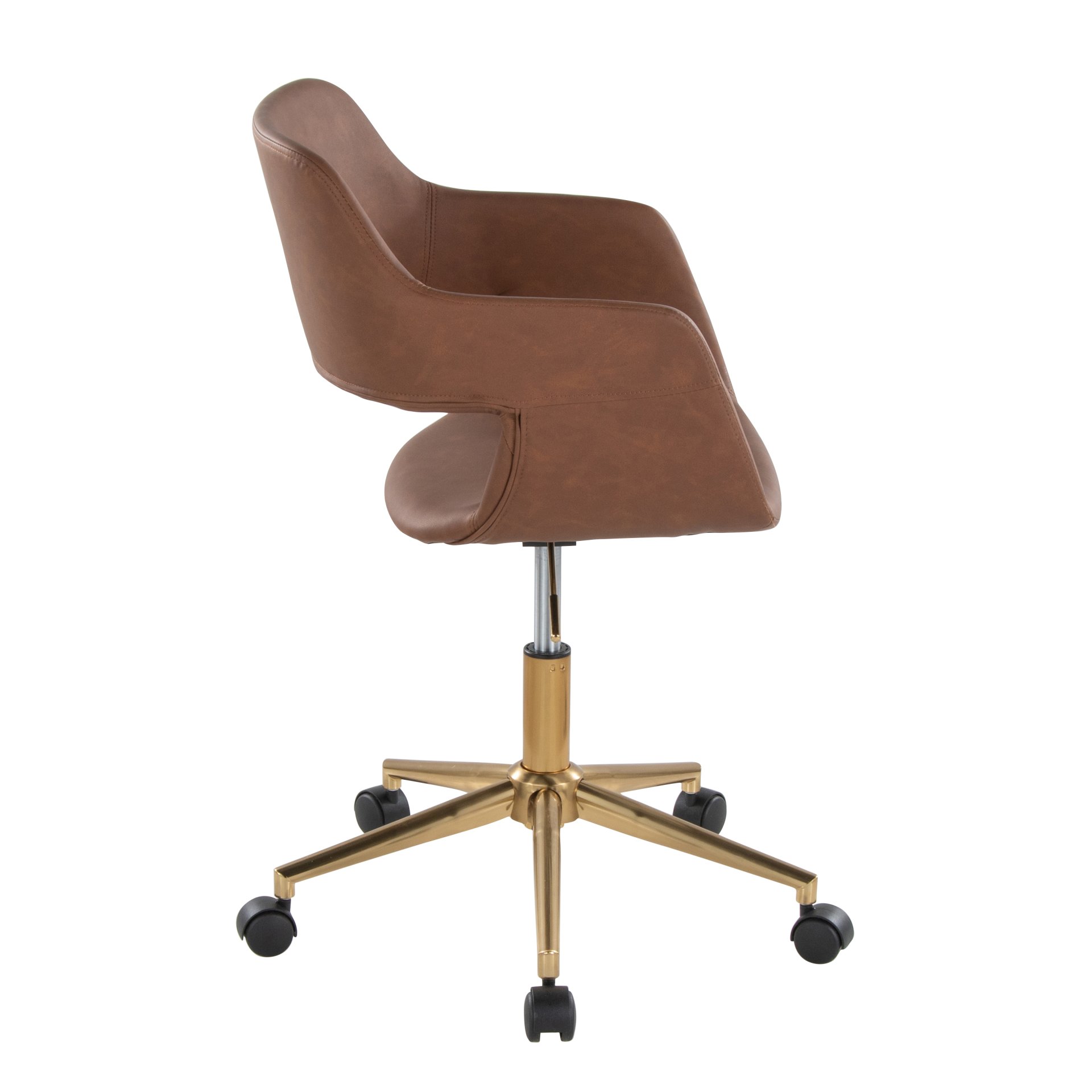 Margarite - Contemporary Task Chair - Gold / Brown - Image 2