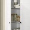 Claire - Storage Cabinet With Oak Accent Finish And Framed Slatted Panel Design - White - Image 3