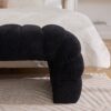 Modern Upholstered Armless Bed Bench With Channel Tufted Design Chenille - Black - Image 9