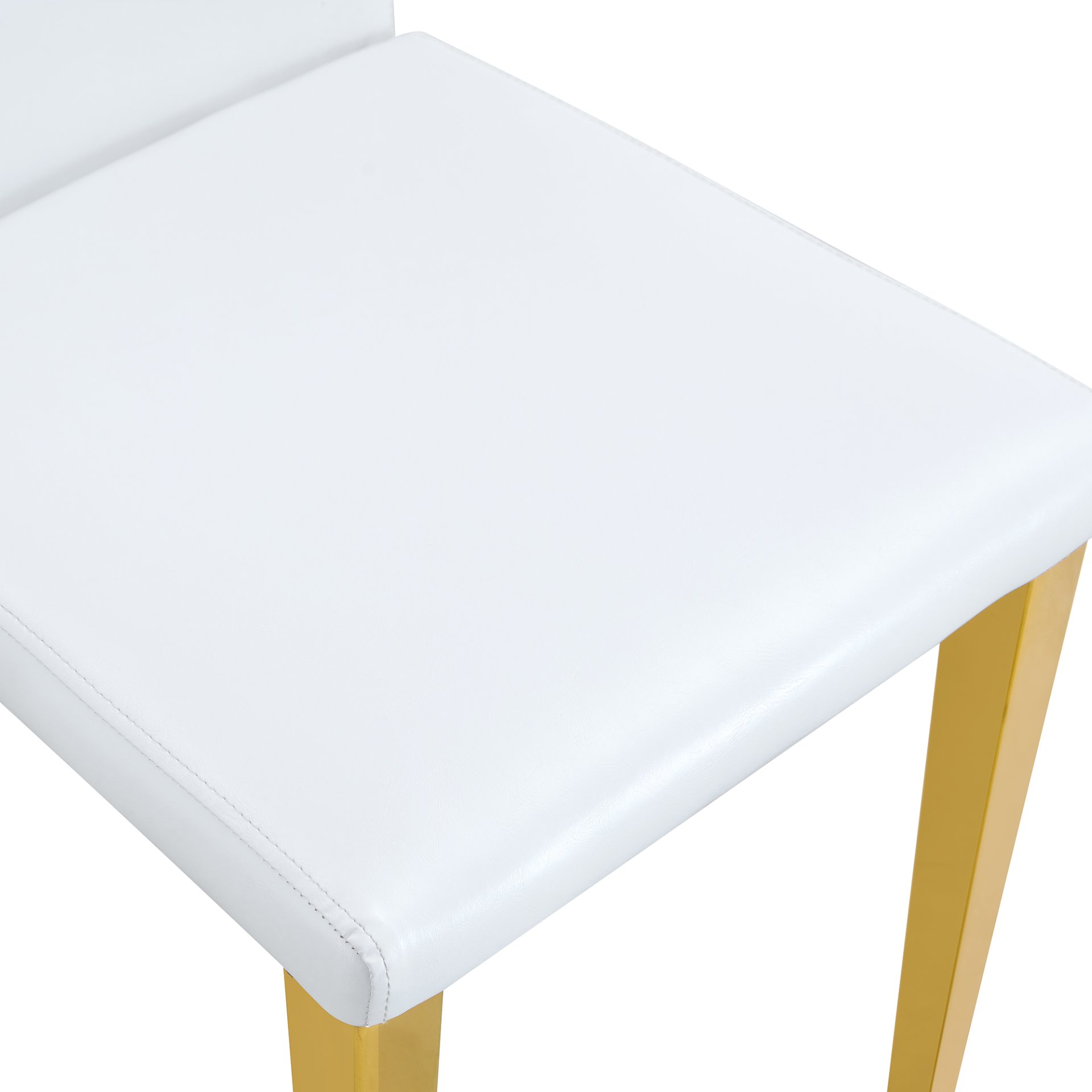 (Set of 4) Backrest Chairs With Gold Metal Legs A Perfect Match, Suitable For Minimalist And Contemporary Home Decor Styles - White / Gold - Image 14