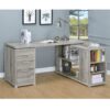 L Shape Computer Desk With Storage - Driftwood / Gray - Image 2