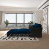 Queen Pull Out Sofa Bed, 3 In 1 Convertible Sleeper Tufted Sofa & 2 Soft Pillows - Blue - Image 7
