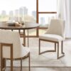 Contemporary Modern Accent Dining Chairs With Antique Gold Metal Frame (Set of 2) - Cream - Image 2