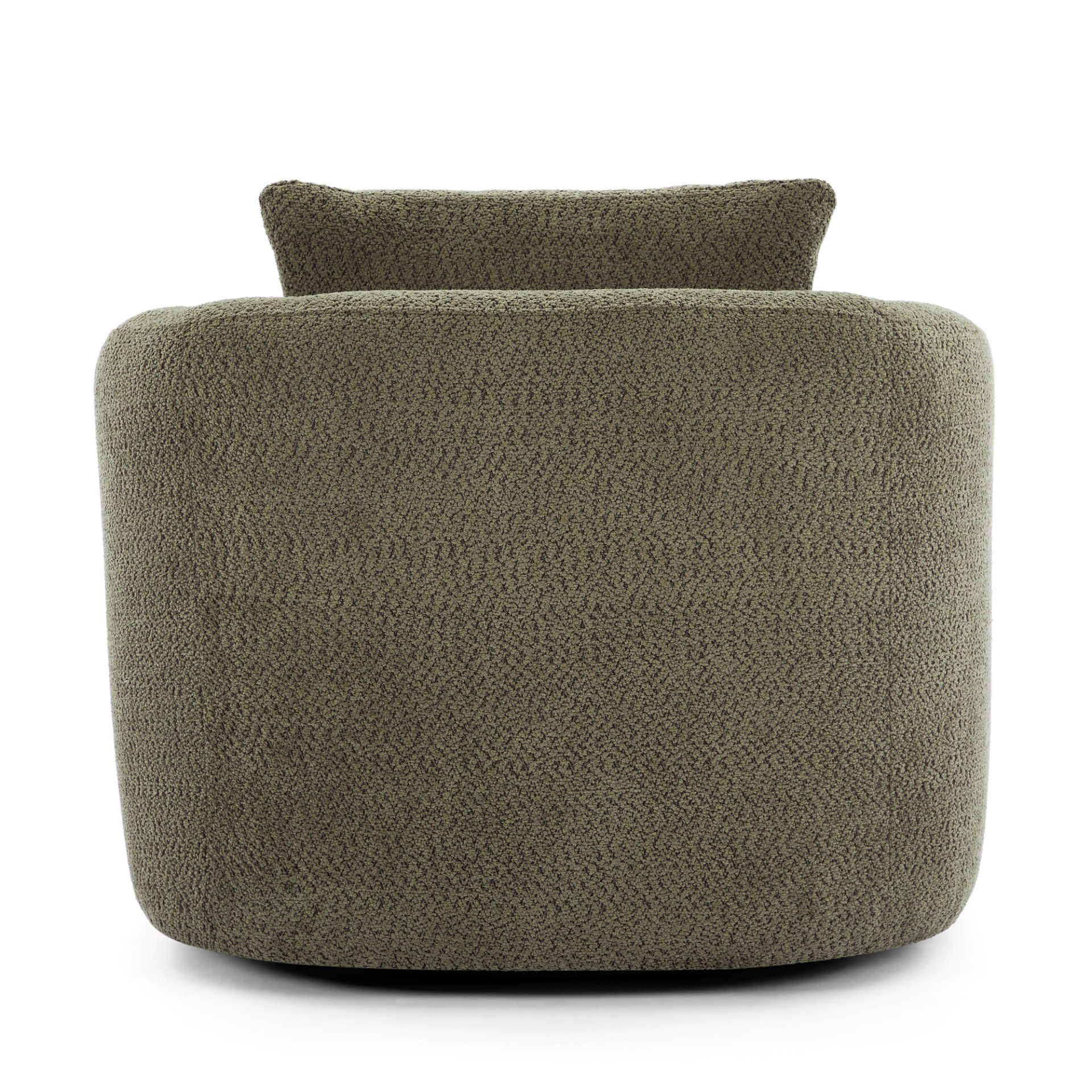 360° Swivel Chair, Chenille Upholstered Barrel Sofa Chair With Throw Pillow, For Living Room, Office - Green - Image 16