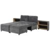 Versatile Sofa Bed Modular Sofa Free Combined Sofa With 2 Storage Racks - Dark Gray - Image 15