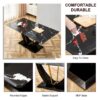 Modern Minimalist Luxurious Imitation Marble Dining Table Rectangular Office Desk With Tempered Glass - Black - Image 15