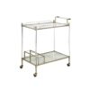 Cirro - Antique Mirror Wire Brass Serving Cart - Antique Brass / White - Image 11