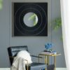 Square Carved Mirror With Pleated Design WithIron Frame, Neutral Colorway Wall Decor For Living Room Bathroom Entryway - Black - Image 5