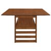 5 Piece Extendable Wood Square Dining Table Set With 2 Drop Leaves, Compact Storage Shelf Kitchen Table Set With Upholstered Chairs For 4 - Brown - Image 16