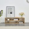 2 Piece Cube TV Stand And L Shaped Entertainment Center With Open Storage And 2 Shelves - Burly Wood - Image 4