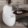 Modern Egg Shape Toilet 1.28 Gpf Single Flush Ceramic - White - Image 6