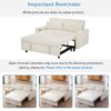 Pull Out Sofa Bed Convertible Couch 2 Seat Loveseat Sofa Modern Sleeper Sofa With 2 Throw Pillows And USB Ports For Living Room - Beige - Image 8