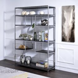 Vonara - Bookshelf - Chrome / Gray / Oak