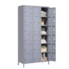 Lockers 18 Door With Lock For Employees, Storage Cabinet For Home Gym Office School Garage - Gray - Image 11