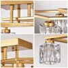 6 Light Crystal Ceiling Light For Dining Room, Modern Ceiling Lamp With Light Fixture For Entryway, Lobby, Kitchen, Bedroom, Living Room, Conference Room, (6*G9 Bulbs Included) - Gold - Image 17