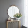 Round Wall Mounted Mirror With Frame For Bathroom Living Room - Gold - Image 4