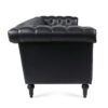 Traditional Square Arm Removable Cushion 3 Seater Sofa - Black - Image 6