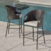 Outdoor 31" Rattan Barstools With Waterproof Cushions (Set of 2) - Multi Brown - Image 6