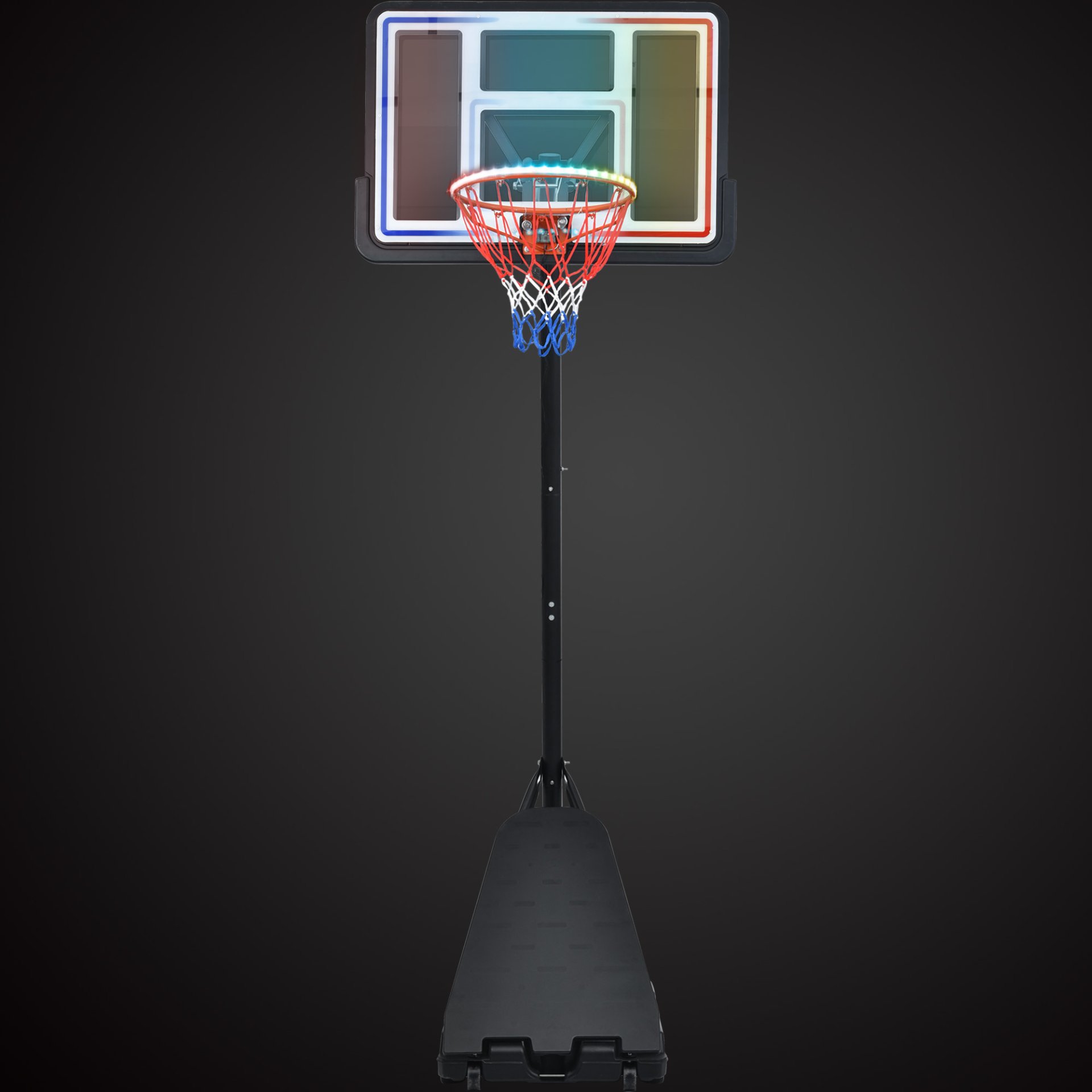 Portable Basketball Hoop Basketball System Adjustable For Youth Adults LED Basketball Hoop Lights, Colorful Lights, Waterproof, Super Bright To Play At Night Outdoors, Good Gift For Kids - Black - Image 17