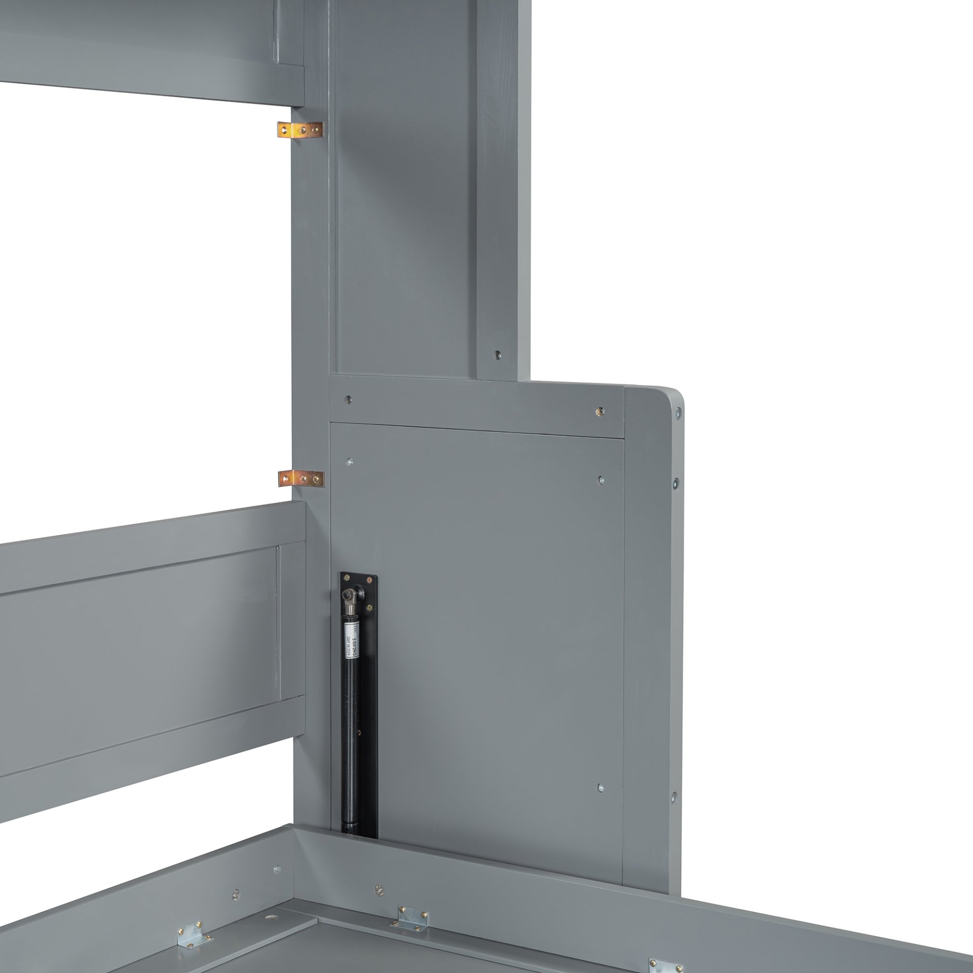 Full Size Murphy Bed With Hydraulic Lift & Desk Design - Gray - Image 12