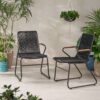 Moonstone - Outdoor Club Chair Set With Rope Weave Design - Black - Image 4