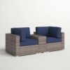 Outdoor Seating Group With Cushions 2 Person - Gray - Image 4