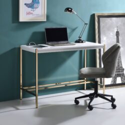 Midriaks - Writing Desk With USB - Golden / White