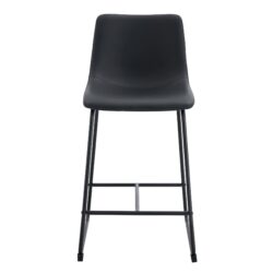 (Set of 2) Modern Minimalist Style Material Bar Stools, Suitable For Kitchen, Bar And Modern Home Design - Black