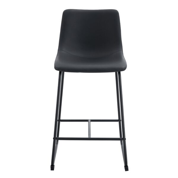 (Set of 2) Modern Minimalist Style Material Bar Stools, Suitable For Kitchen, Bar And Modern Home Design - Black