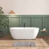 Acrylic Freestanding Soaking Bathtub With Classic Slotted Overflow And Toe-Tap Drain In Chrome, Cupc Certified.Easy To Install, 02138 - Glossy White - Image 2