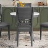 5 Piece Dining Round Table Set With One Faux Marble Top Dining Table And Four Pu-Leather Chairs - Gray - Image 14