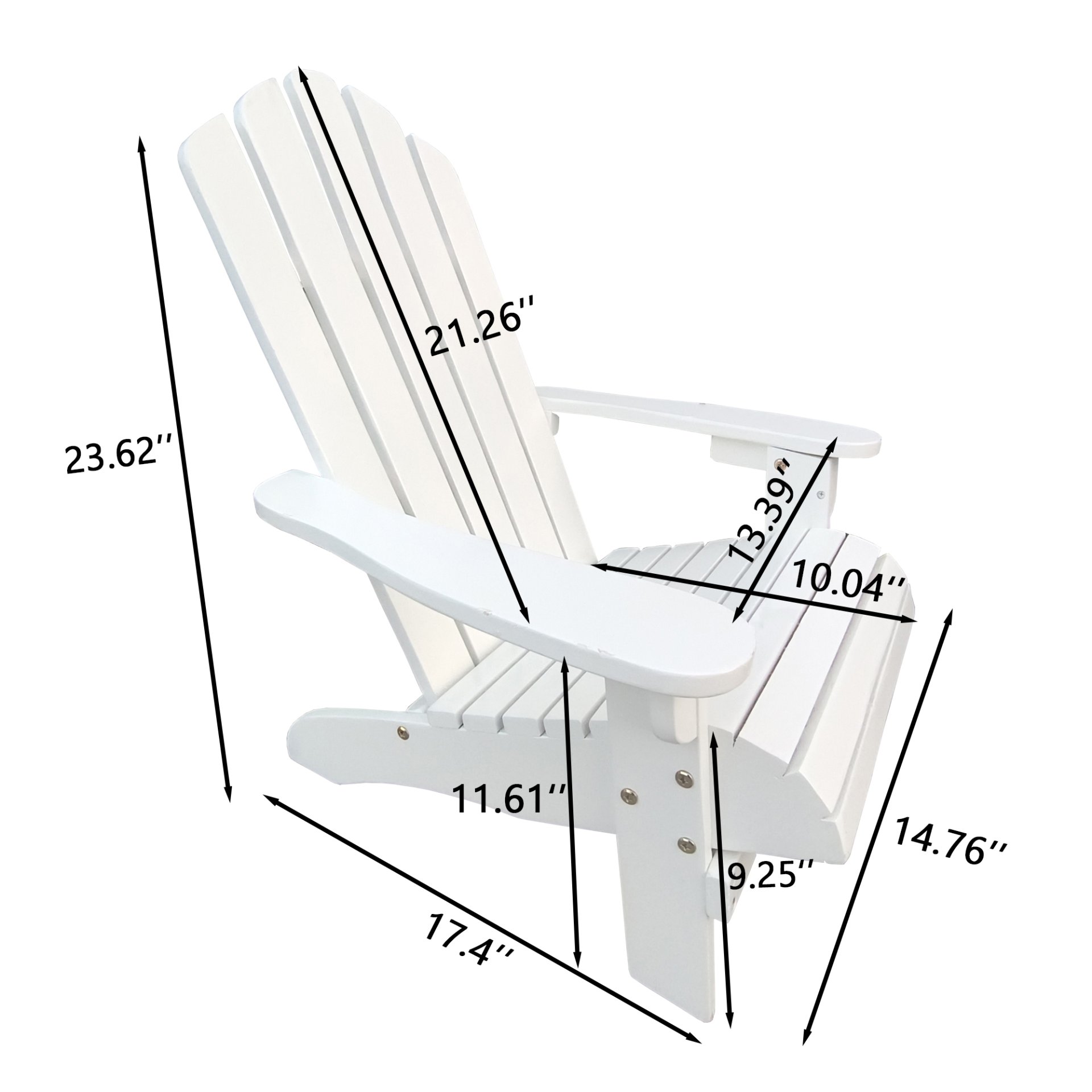 Outdoor Or Indoor Children Adirondack Chair - White - Image 3