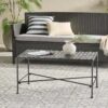 Luna - Outdoor Iron Coffee Table - Black Brush Silver - Image 4