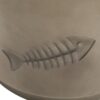 Rustic Magnesium Oxide Side Table With Fish Pattern Design - Gray - Image 10