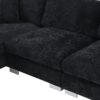 Modern Cloud Sectional Sofa L Shaped Luxury Couch Set With 2 Free Pillows 4 Seat With Oversized Chaise - Black - Image 11