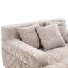 Chenille Interior Lazy Sofa Chaise Longue Armchair With Pillows And Armrests - Khaki - Image 25