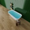 Freestanding Solid Surface Bathtub, Luxury Engineered Stone Resin Freestanding Soaking Bathtub With Overflow And Pop-Up Drain Cupc Certified, 22S04-67 - Matte White - Image 8