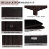 Storage Bench With 3 Shutter-Shaped Doors, Shoe Bench With Removable Cushion And Hidden Storage Space - Espresso - Image 7