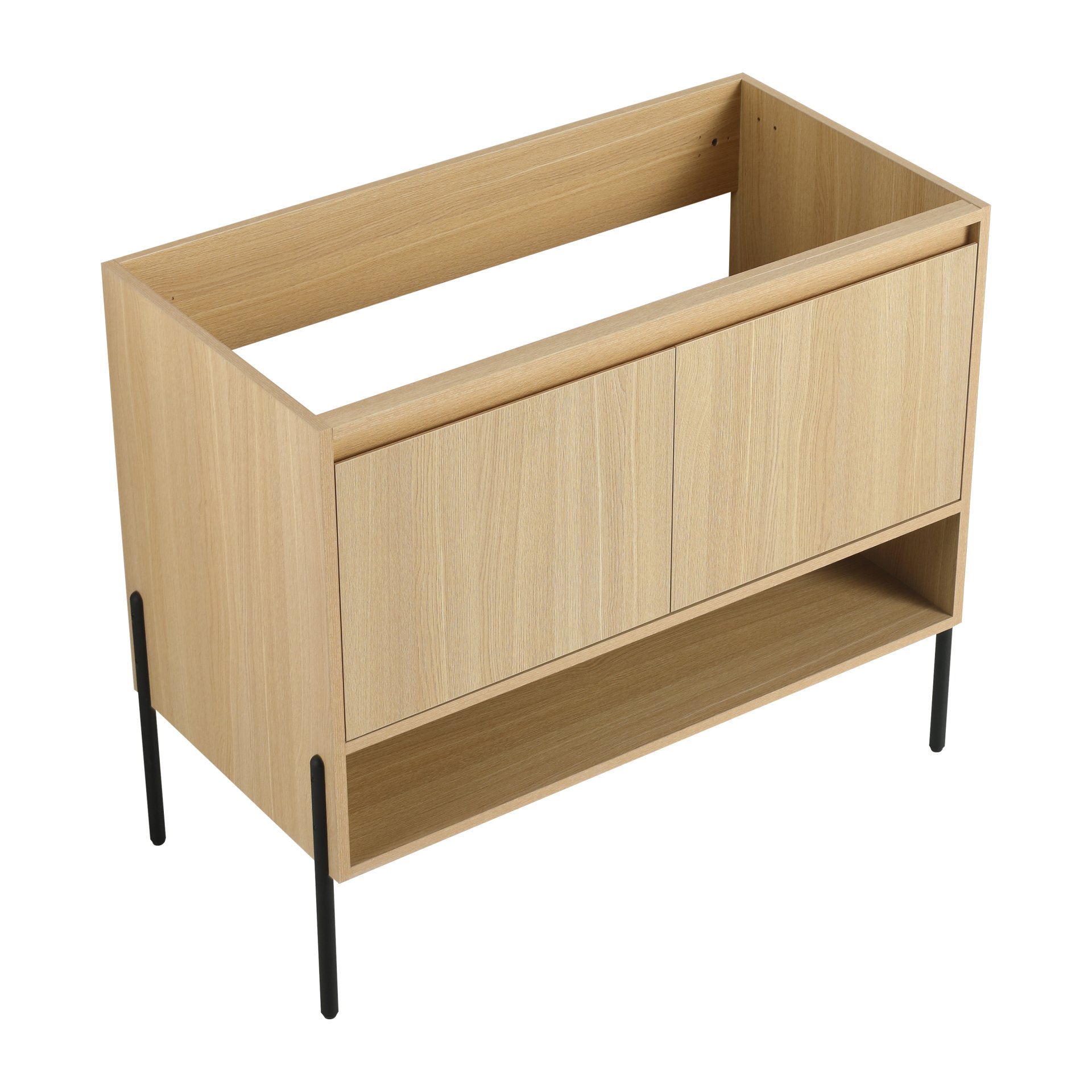 Minimalist 36" Freestanding Bathroom Vanity With 2 Soft Close Cabinet Doors - Oak - Image 7