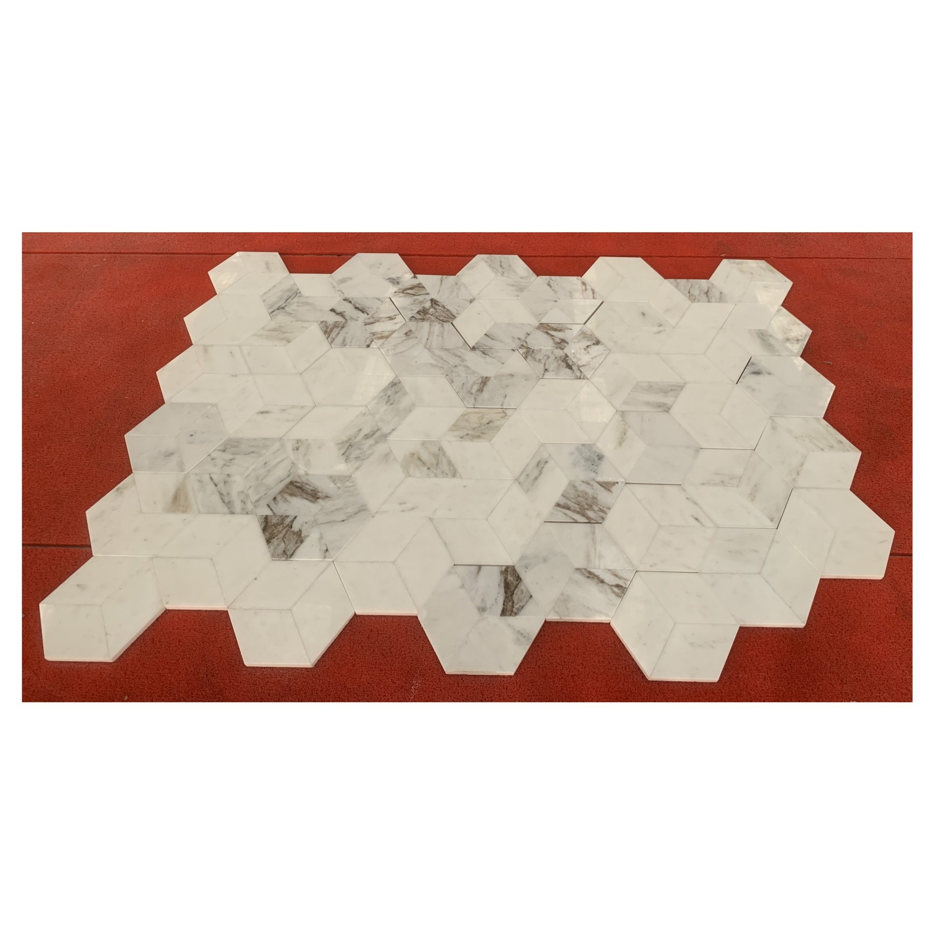 Hexagon Snow Mountain Polished Marble Tile For Wall And Floor Stone (Set of 12) - White / Natural - Image 8