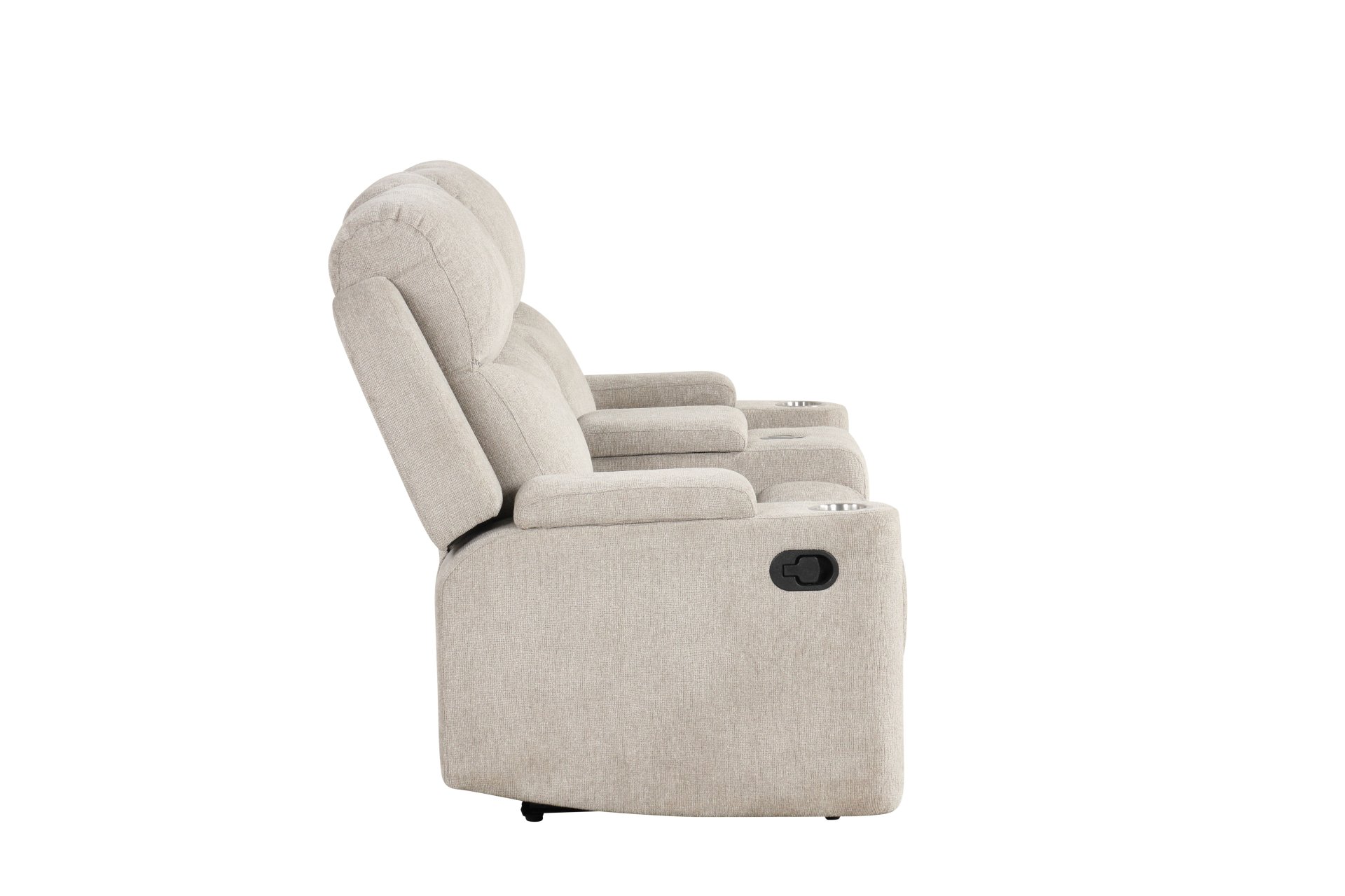 Galya - Motion Loveseat With Console - Light Gray - Image 4