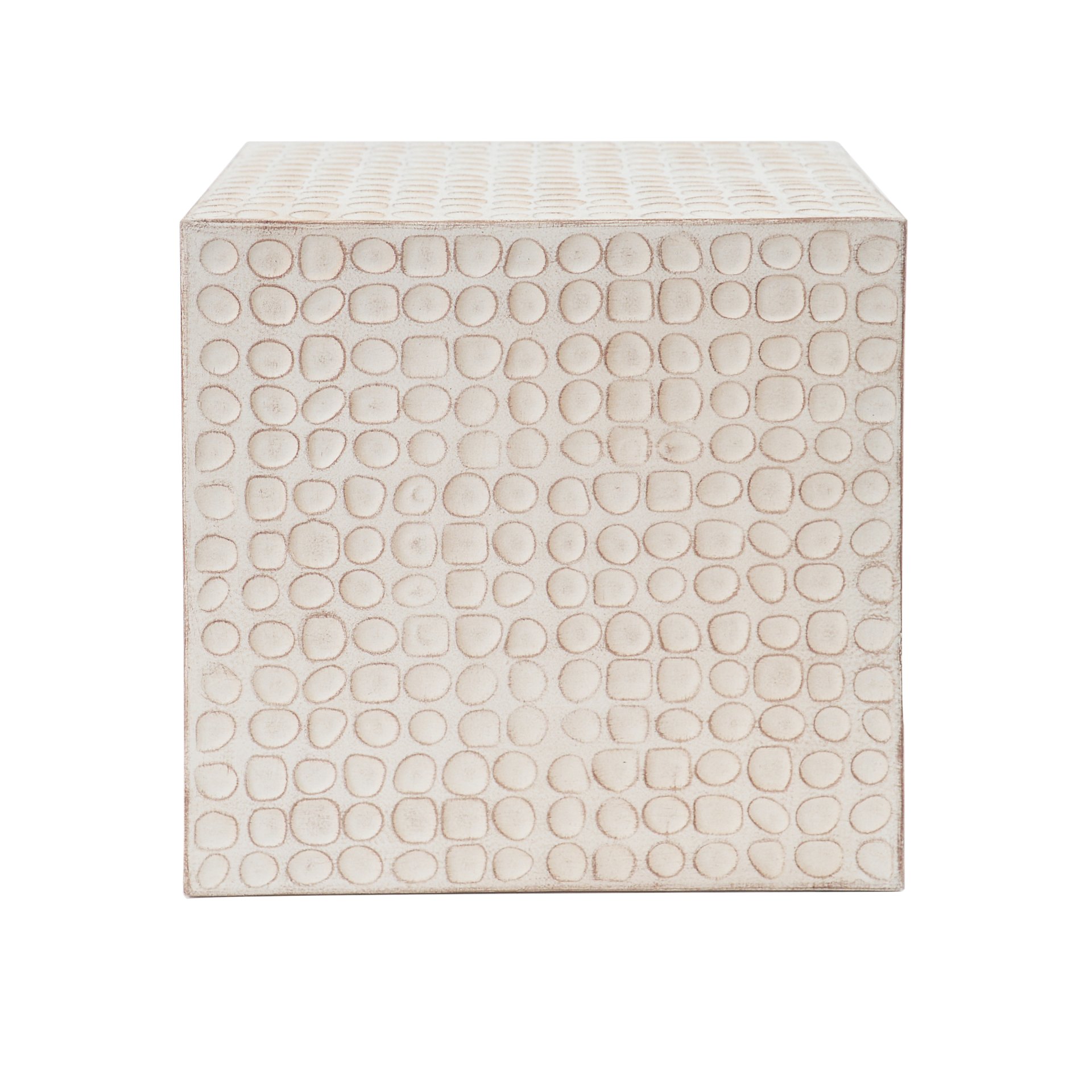 Chic Modern Mgo Cube Side Table With Fluted Design - Antique Brown - Image 12
