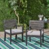 Outdoor Dining Chair (Set of 2) - Dark Gray / Light Gray - Dark Gray - Image 4