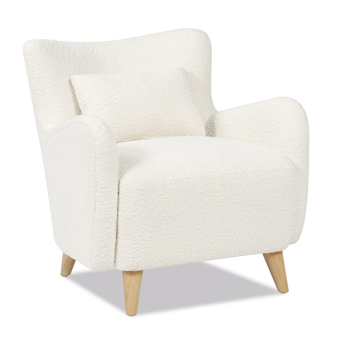 Lune - Curved Arm Accent Chair With Lumbar Pillow - Ivory White - Image 6