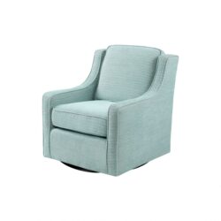 Swivel Chair With Foam Cushion / Black Metal Swivel - Blue