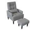 Modern Living Room Leisure Sofa Chair Design Home Adjustable Cozy Soft Chair - Gray - Image 8