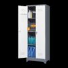 Metal Storage Cabinets, Cleaning Tool Cabinet With Locking Door, Tall Broom Tool Organizer And Storage, Large Storage Cabinet For Kitchen - Gray / White - Image 5