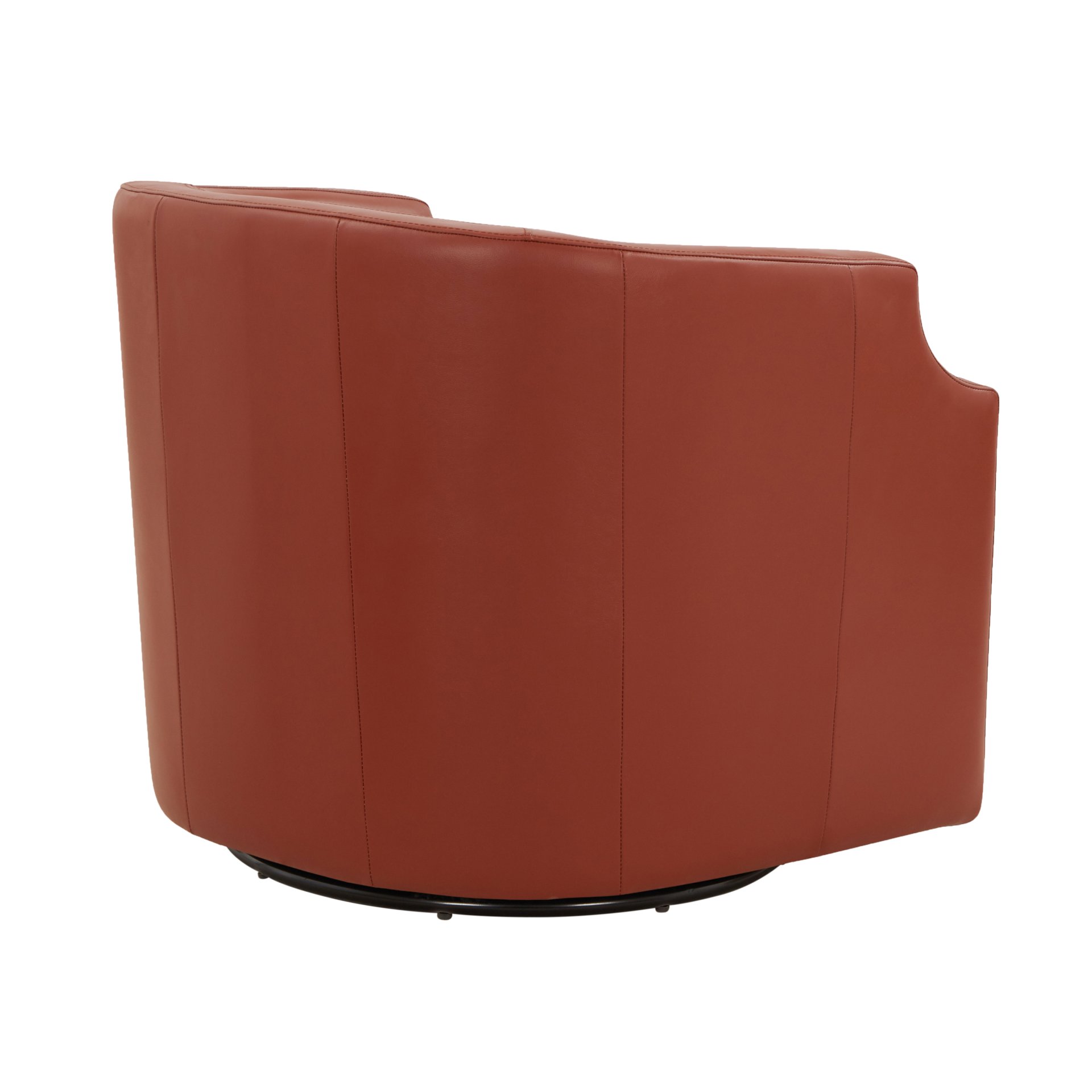 Emmett - Swivel Glider Barrel Chair With Clip Arm Design - Caramel - Image 4