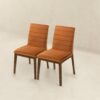 Ines - Dining Chair (Set of 2) - Brown / Burnt Orange - Image 3